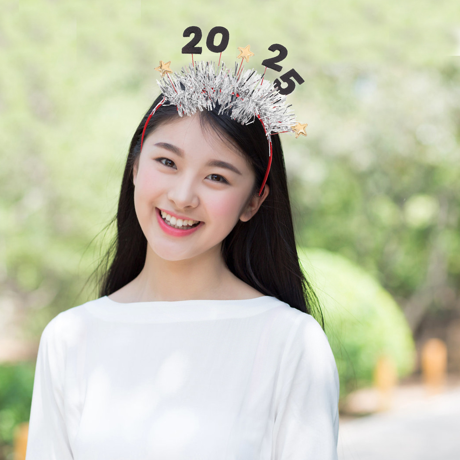 Photo Booth Prop - 2025 New Year Headband Star Theme