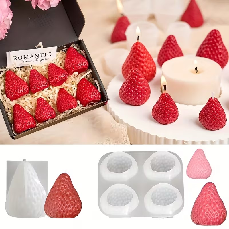 Unity Candle Set - Strawberry Silicone Candle Mold for DIY