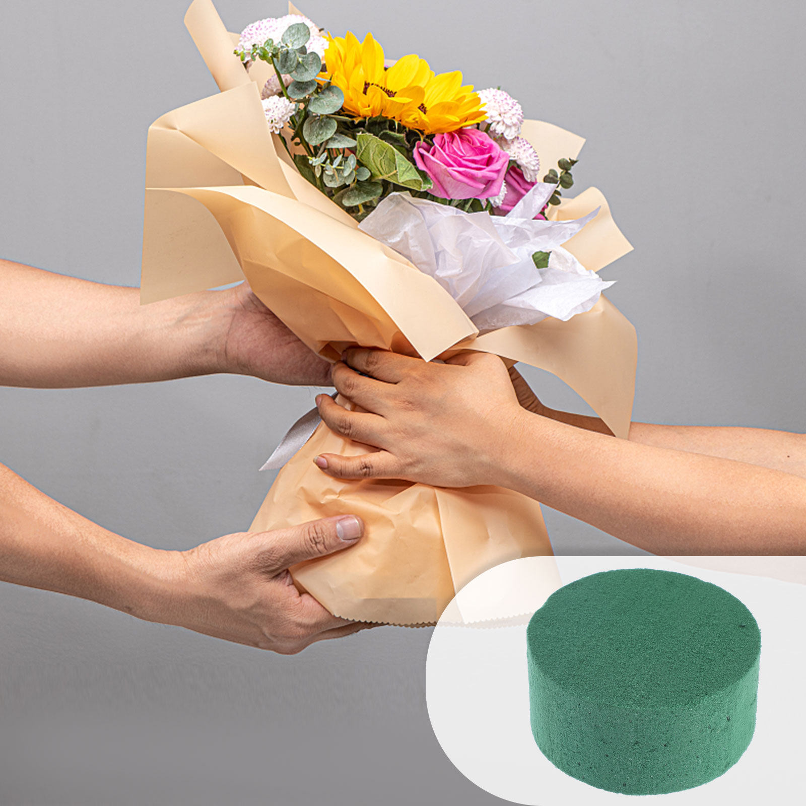 Wedding Floral Supply - 8Pcs Floral Mud Round Flower Bricks