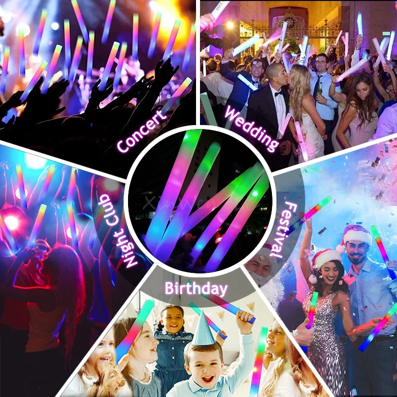 20/30/40Pcs RGB LED Glow Foam  - огляд і ціна Wedding Supply In Bulk
