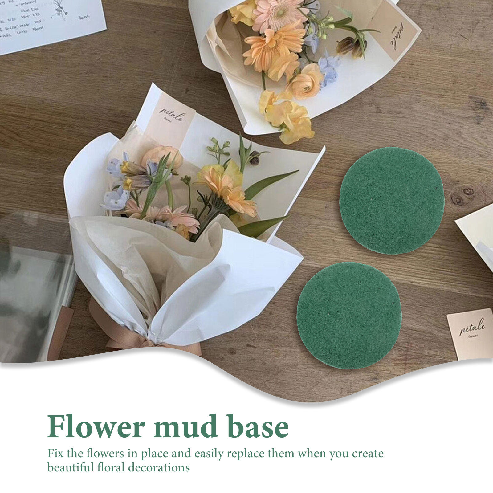8Pcs Floral Mud Round Flower B - огляд і ціна Wedding Floral Supply