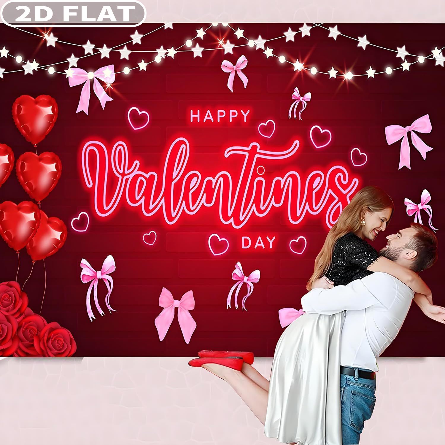 2D FLAT 1pc Happy Valentine's  - огляд і ціна Photo Booth Prop