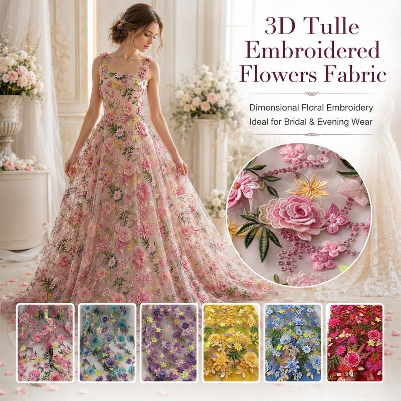 90x130cm 3D Floral Embroidered - огляд і ціна Wedding Floral Supply