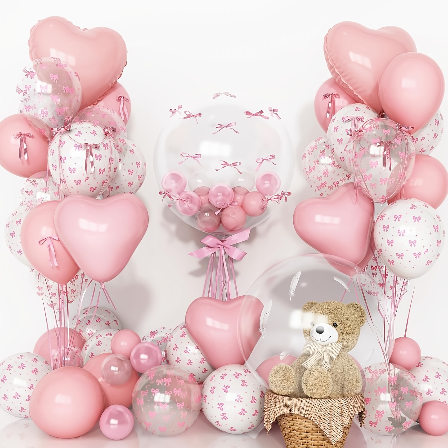 34pcs Clear Bow Heart Foil Lat - огляд і ціна Wedding Supply In Bulk